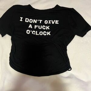 Fashion Nova Black Tee with White Text